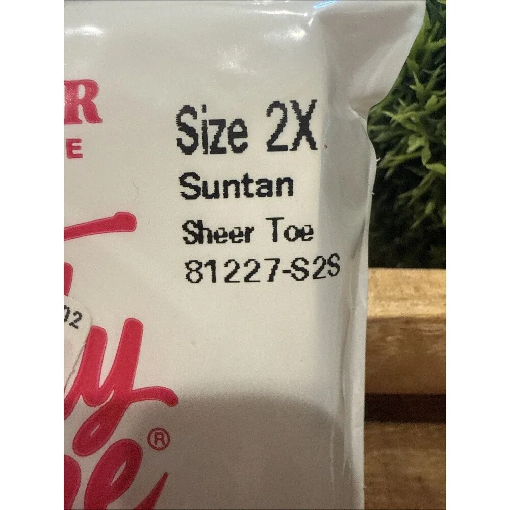 New Just My Size 2X Regular Sheer Toe Pantyhose in SUNTAN NOS by L’eggs